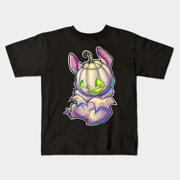 Pastel pumpkin bat Kids T-Shirt by BiancaRomanStumpff